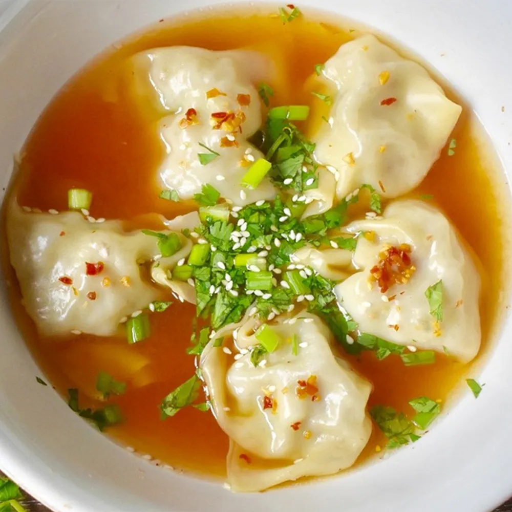 Wonton Soup at Park & Crisp Asian Kitchen, Asian Restaurant in Brooklyn